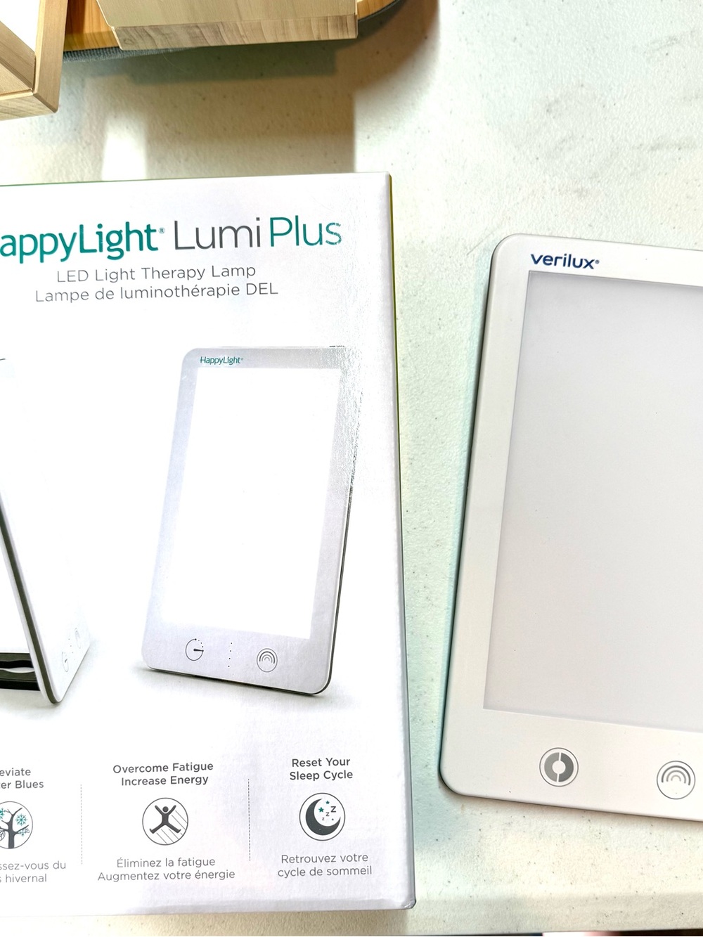 White HappyLight Lumi Plus LED Light Therapy Lamp